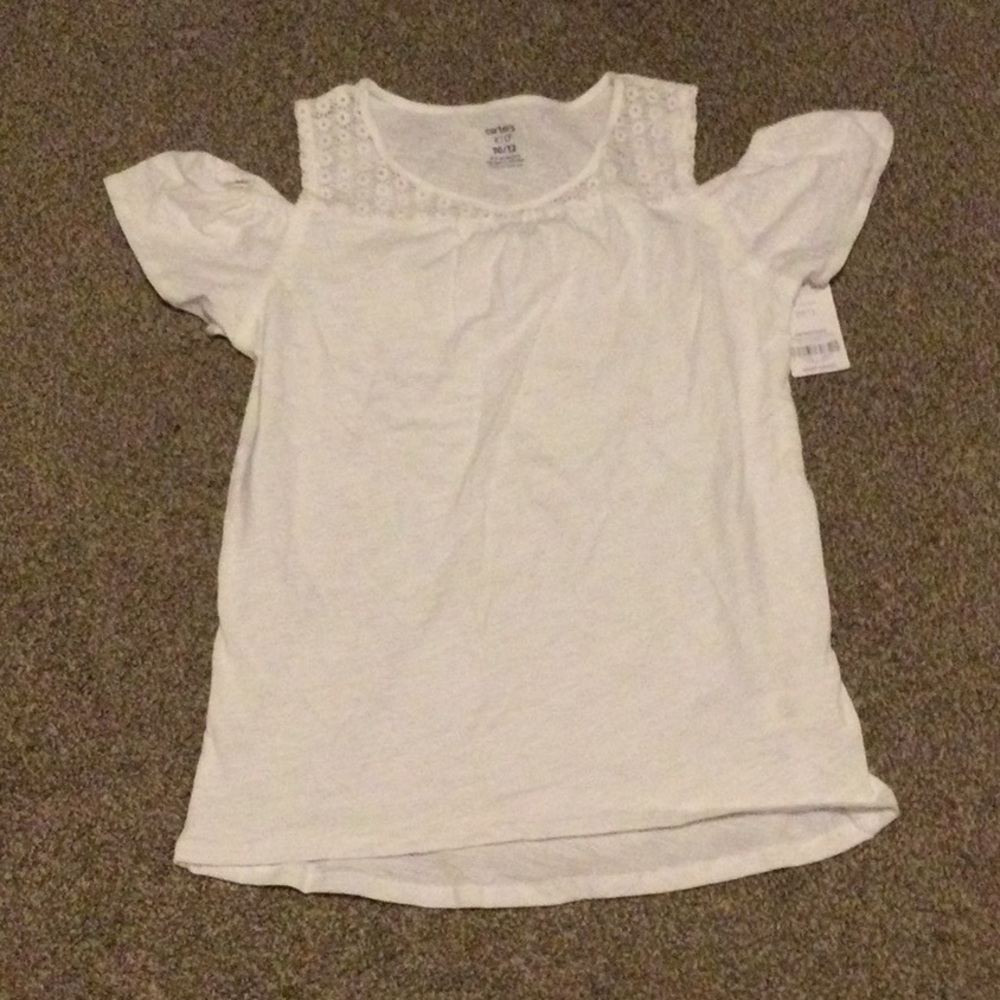 Carter’s short sleeve shirt. Sz. 10/12. Wht. New!